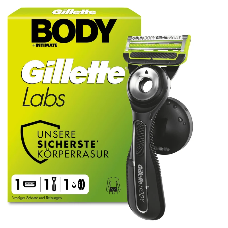 Gillette Labs Body & Intimate Rasierklingen, Original Ersatzklingen , Grün