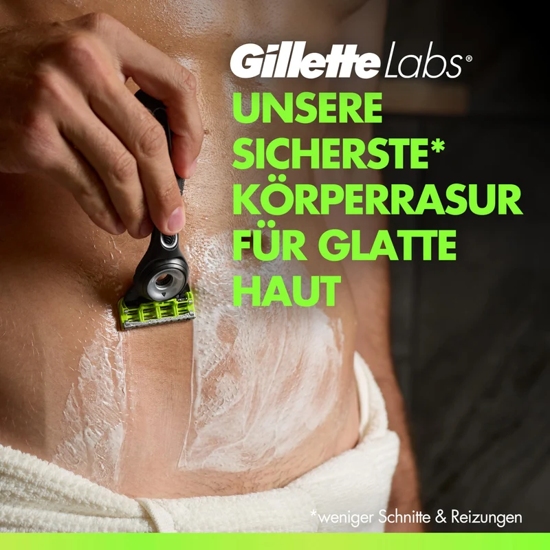 Gillette Labs Body & Intimate Rasierklingen, Original Ersatzklingen , Grün