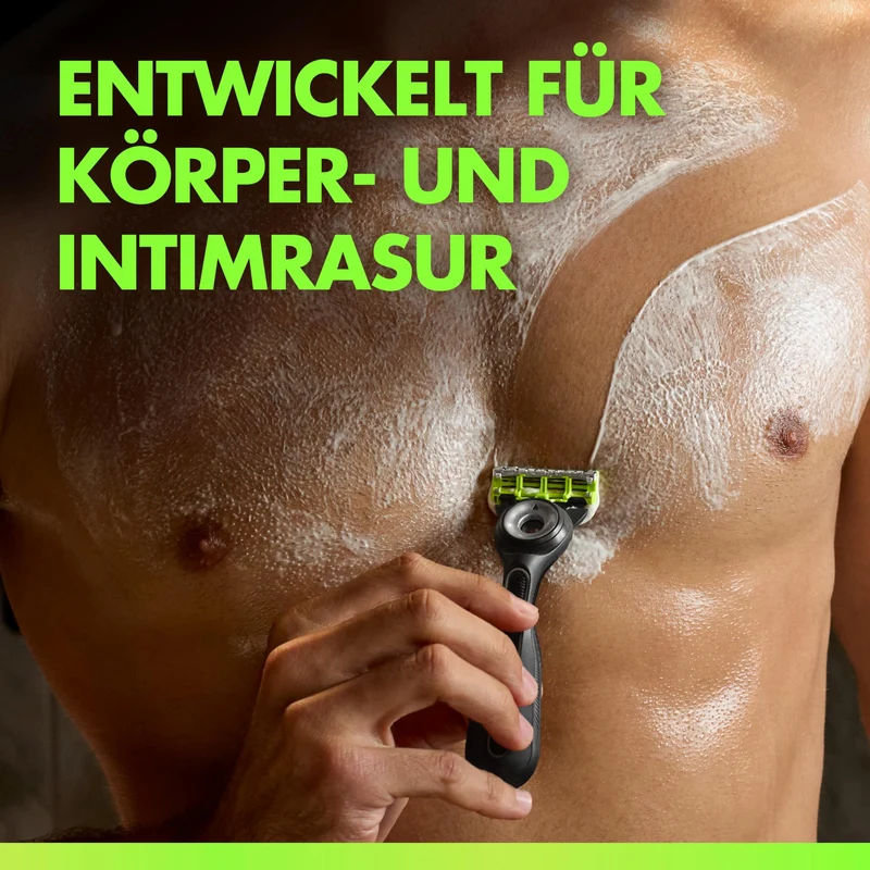 Gillette Labs Body & Intimate Rasierklingen, Original Ersatzklingen , Grün