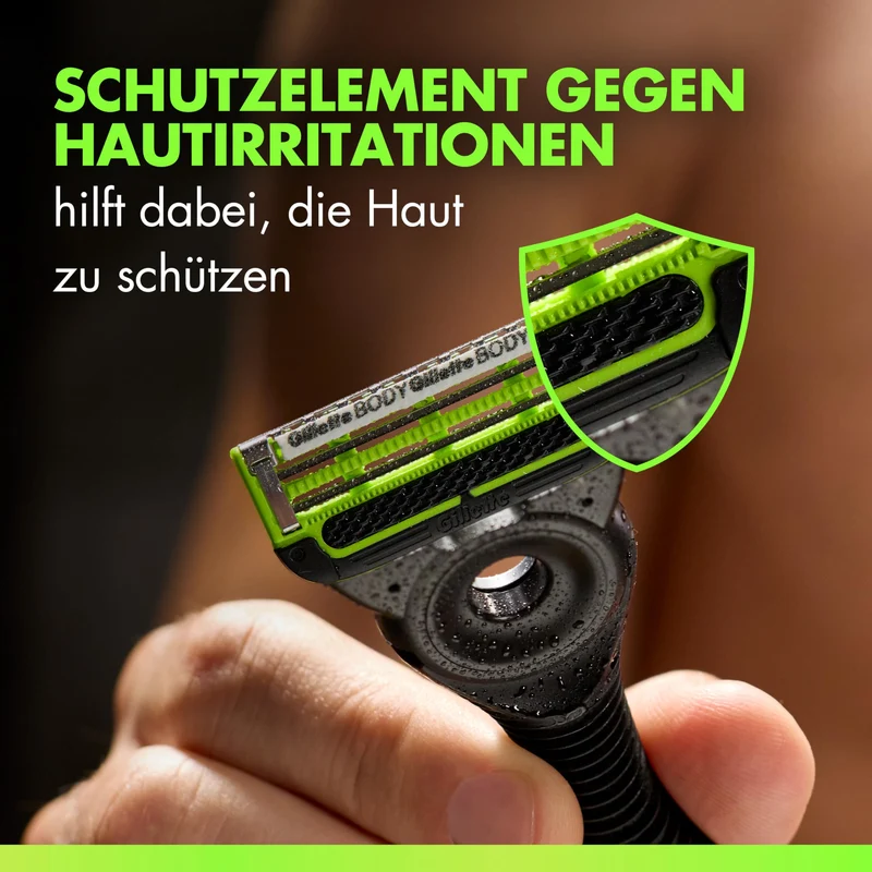 Gillette Labs Body & Intimate Rasierklingen, Original Ersatzklingen , Grün