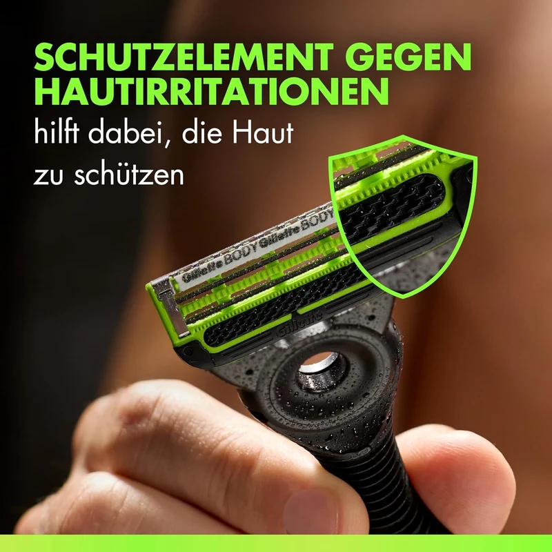 Gillette Labs Body & Intimate Rasierklingen, Original Ersatzklingen , Grün