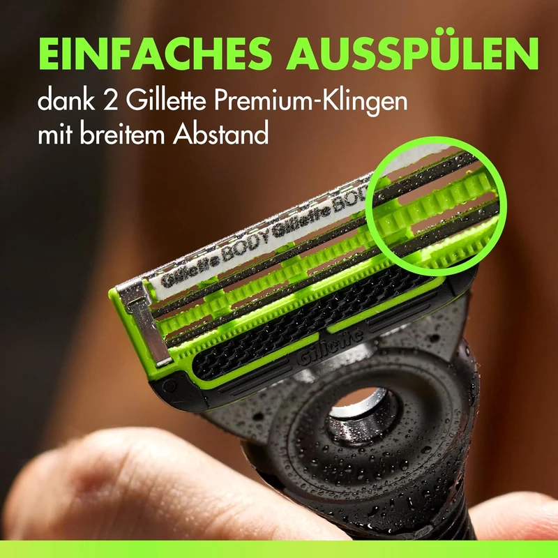 Gillette Labs Body & Intimate Rasierklingen, Original Ersatzklingen , Grün