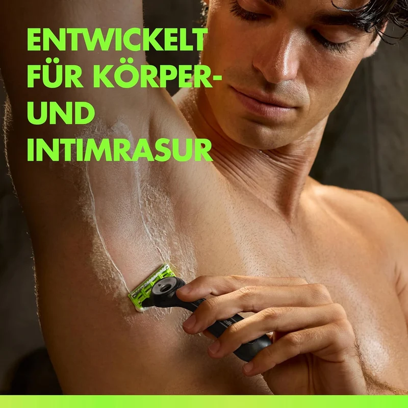 Gillette Labs Body & Intimate Rasierklingen, Original Ersatzklingen , Grün