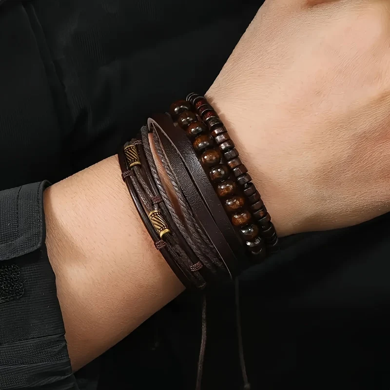Lederarmband Set für Herren – Natürlicher Stil & Zeitlose Eleganz | Cervora