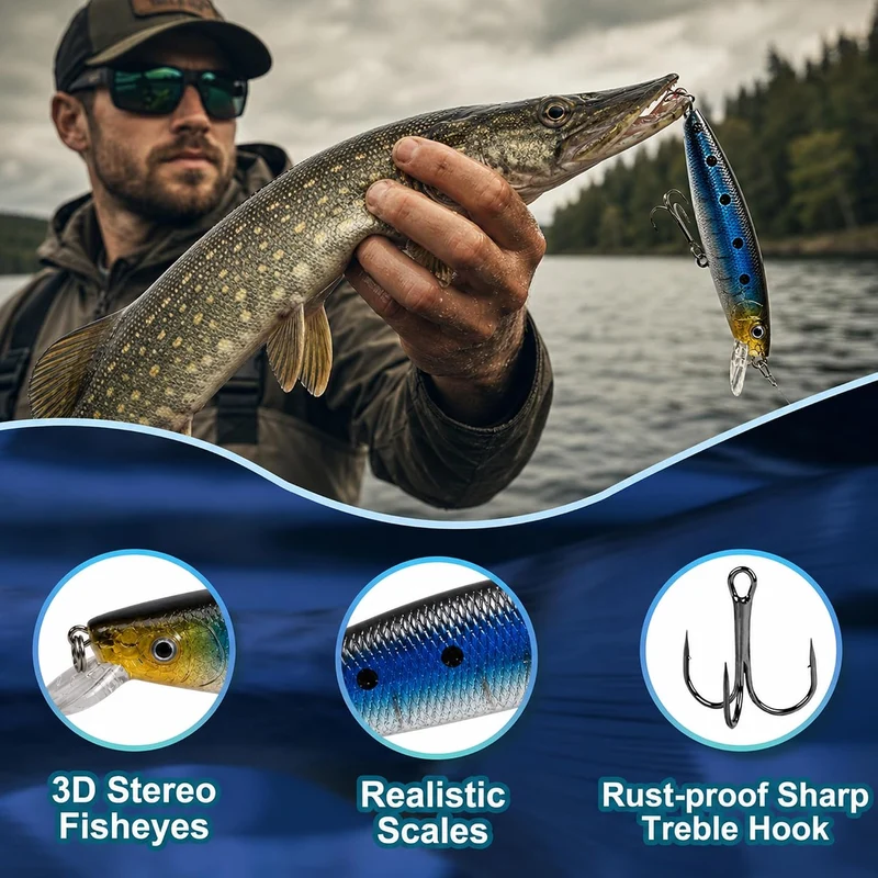 Adventskalender Angeln 2026 - Geschenke für Angler（24 Köder）