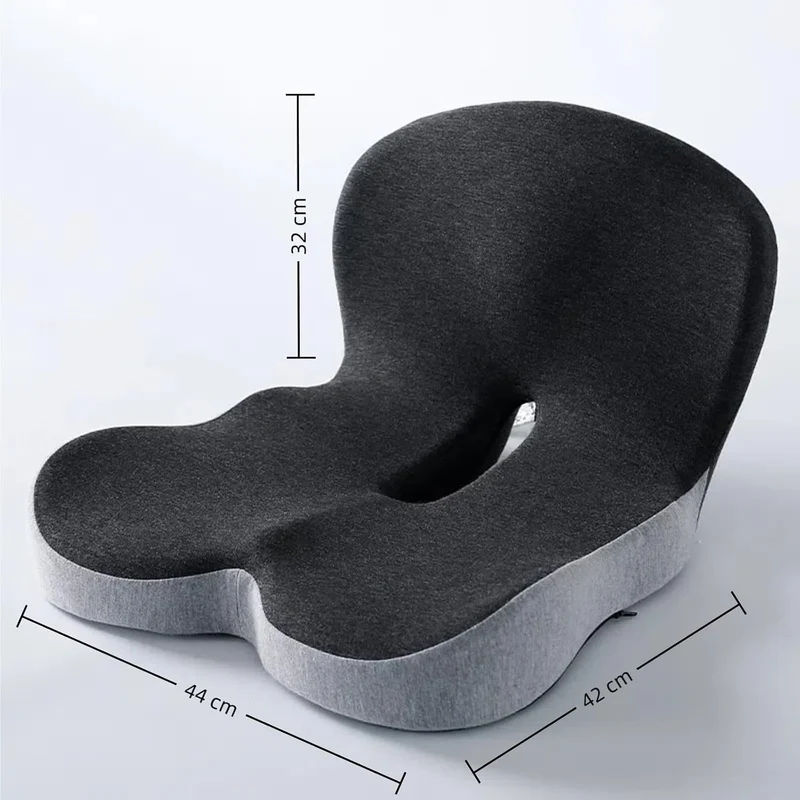 Ergonomisches Sitzkissen mit Rückenlehne, Sitzpolster für Bürostuhl & Auto, Sitzkissen mit Seitlicher Unterstützung für Entlastung von Rücken und Gesäßbereich