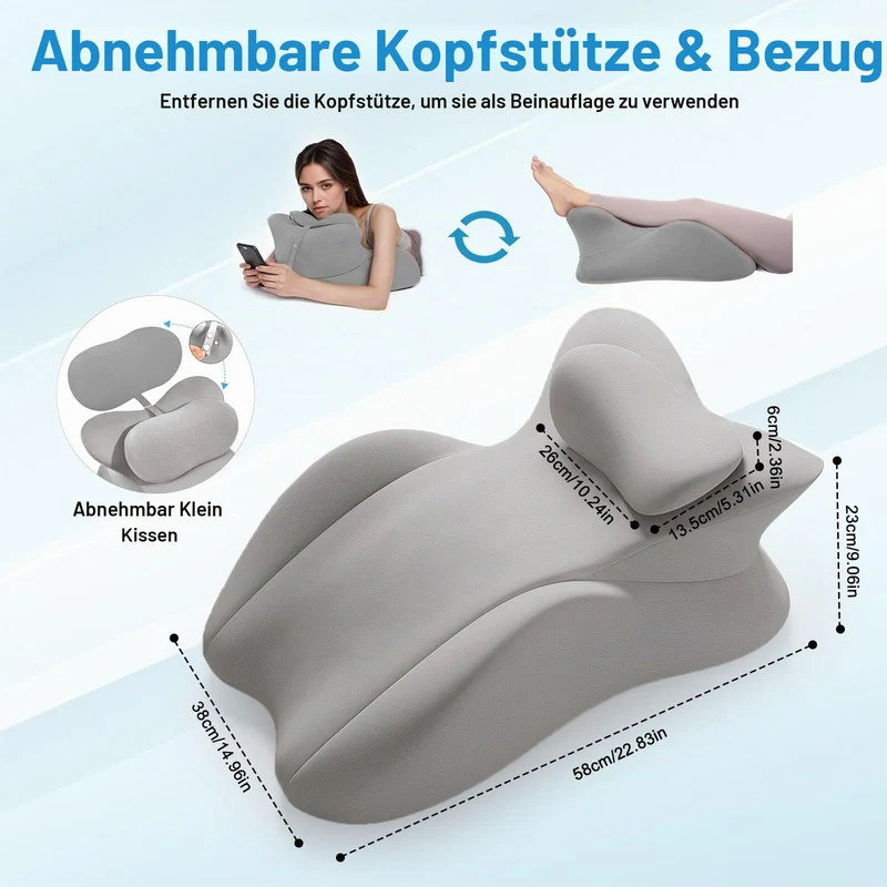 Keilkissen, Lesekissen Entspannungskissen für Bett, Sofa und Boden