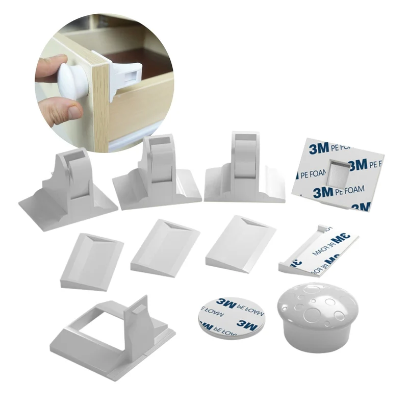 Magnetisches Sicherheitsschloss-Set Schranksicherung Schrankschloss Kindersicherung