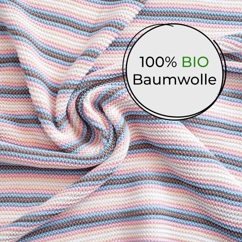 Strickdecke Kinder Kuscheldecke Babydecke Baumwolldecke Säuglingsdecke