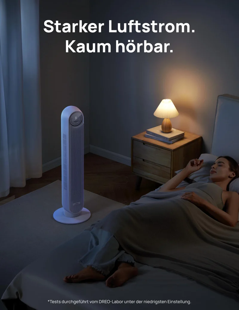 Leiser Turmventilator, 10 m Wurfweite 8 Geschwindigstufen 4 Modi 8 Std. Timer 90° oszillierende Ventilator mit Kühlung Fernbedienung für Schlafzimmer,Turmventilator 307, Schwarz