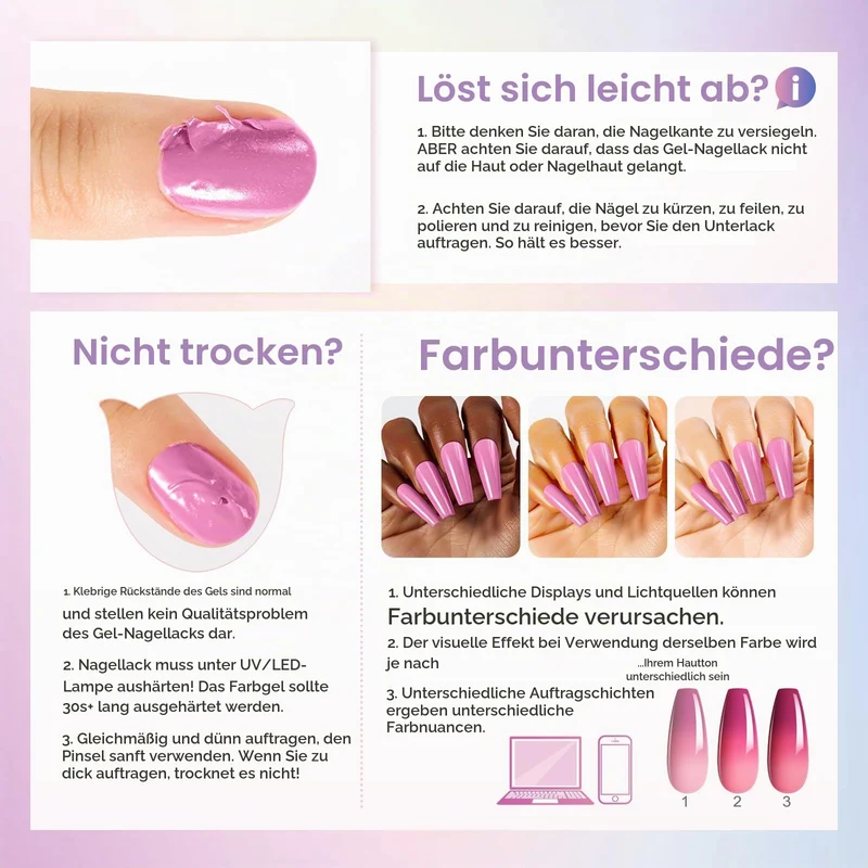 UV Nagellack Thermo 6 Farben UV Gellack Farbwechsel Gel Nagellack
