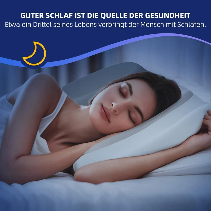 Orthopädisches Kopfkissen Memory Foam, Ergonomisches Nackenschmerzen Kühlendes Stützkissen für Seitenschläfer, Rücken- und Bauchschläfer, Grau