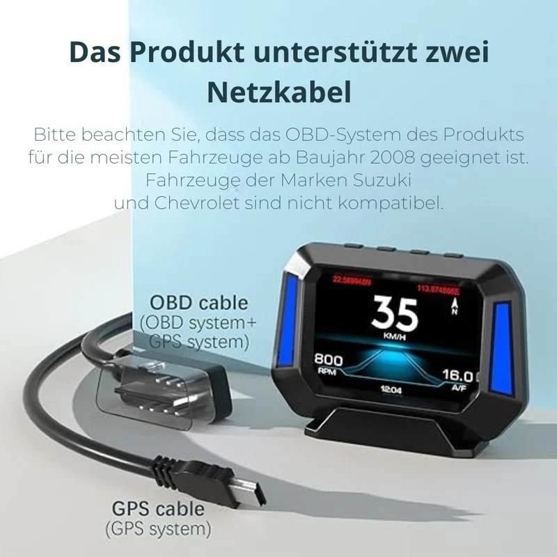 LCD Head-Up Display fürs Auto – Fahrdaten in Echtzeit & Mehr Sicherheit | Cervora