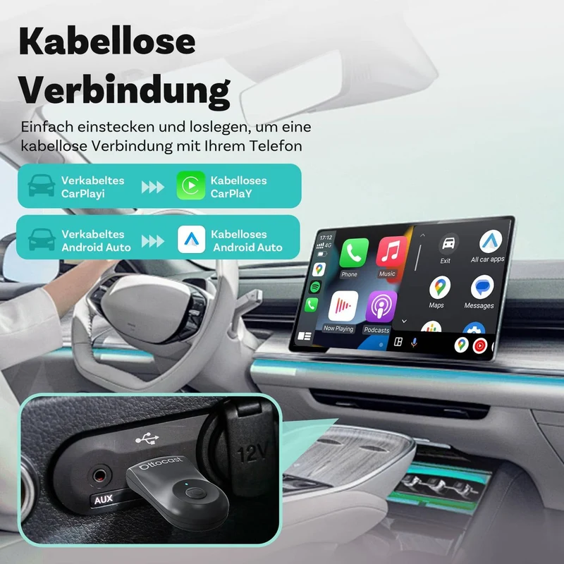 Mini Wireless CarPlay & Android Auto Adapter 2025 – Kabellose Verbindung im Auto | Cervora