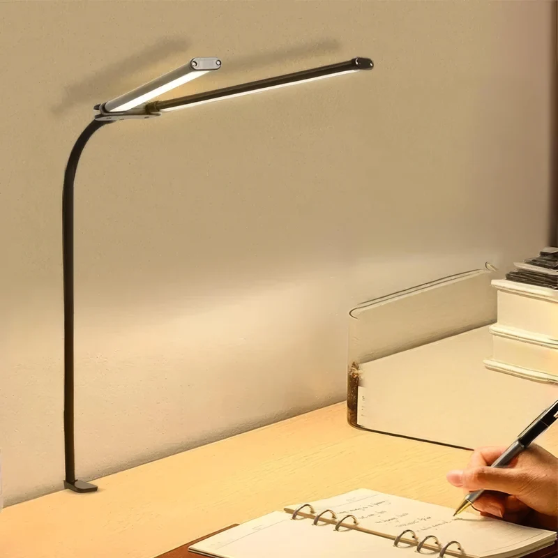 Dimmbare Doppelkopf-LED Schreibtischlampe – Augenfreundliches Licht für Produktives Arbeiten | Cervora