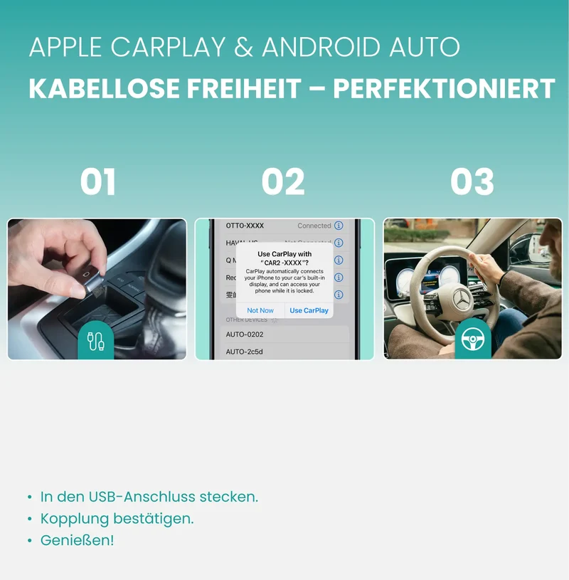 Cervora Mini Cube 3.0 – Wireless CarPlay & Android Auto Adapter