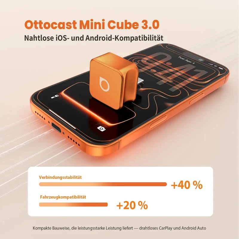 Cervora Mini Cube 3.0 – Wireless CarPlay & Android Auto Adapter