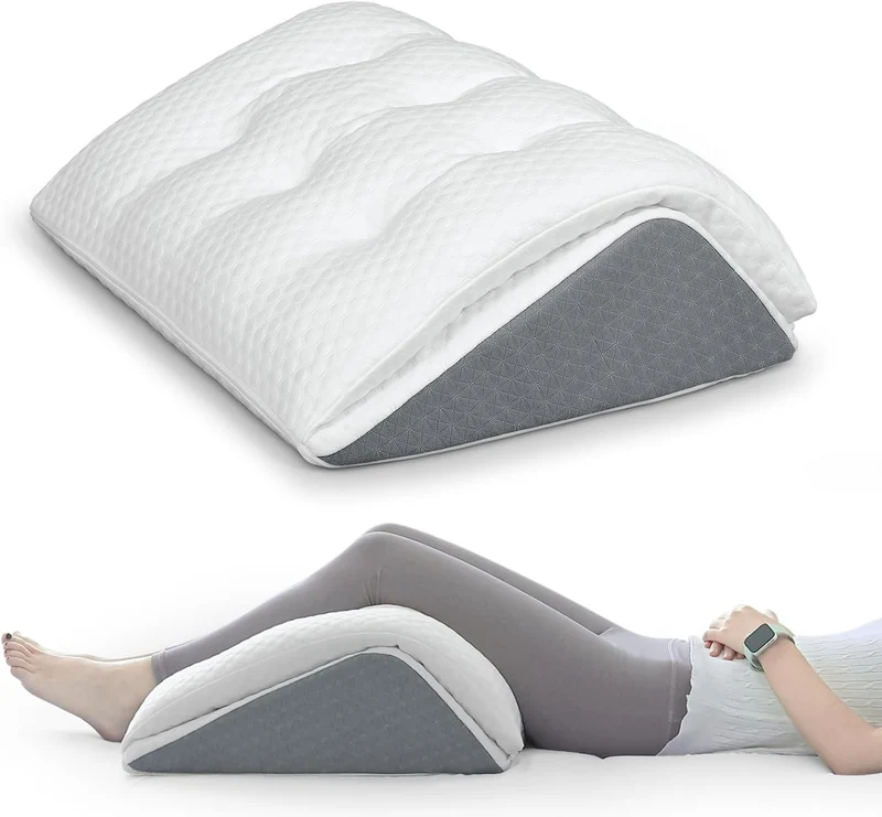Memory Schaum Venenkissen, Umwandelbares Kniekissen zum Rückenschlafen, Dual-Layer Design Beinkissen für Beine nach der Operation, Kniestütze, Beinerhöhung