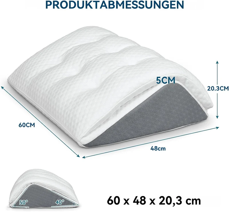 Memory Schaum Venenkissen, Umwandelbares Kniekissen zum Rückenschlafen, Dual-Layer Design Beinkissen für Beine nach der Operation, Kniestütze, Beinerhöhung