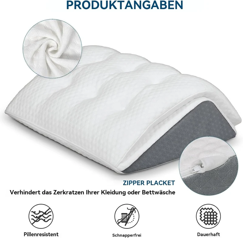 Memory Schaum Venenkissen, Umwandelbares Kniekissen zum Rückenschlafen, Dual-Layer Design Beinkissen für Beine nach der Operation, Kniestütze, Beinerhöhung