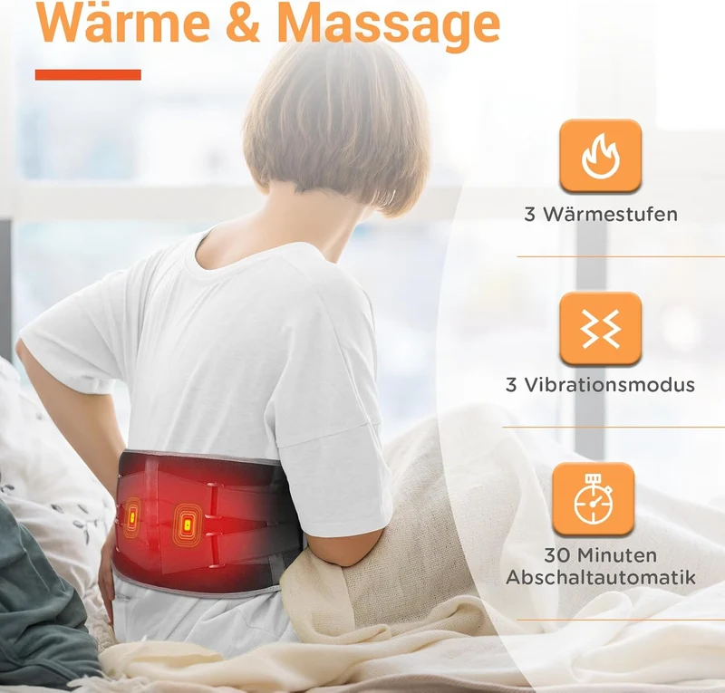 Wärmegürtel für Rücken mit Akku Rückenmassagegerät USB Heizgürtel