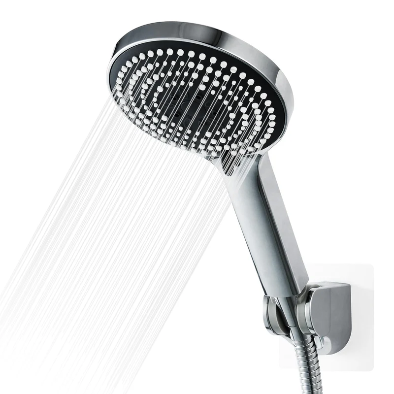 Duschkopf Groß xxl mit 6 Strahlarten, Duschbrause für Duschkopf Wassersparend, Chrom