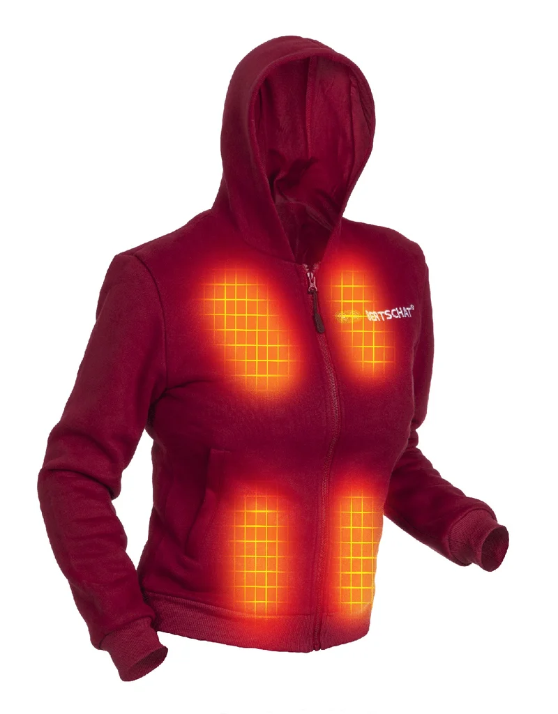 Women’s Heated Hoodie – Dual Heating - Burgundy