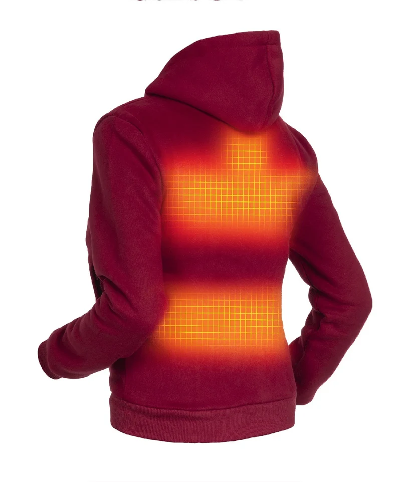 Women’s Heated Hoodie – Dual Heating - Burgundy