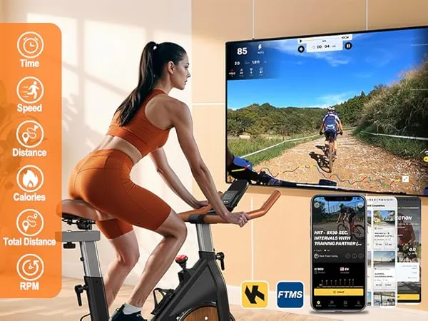 Körperdoc - Heimtrainer Fitnessbike Fahrrad – Magnetwiderstand, Bluetooth, LCD-Display & verstellbarem Sitz, bis 160 kg