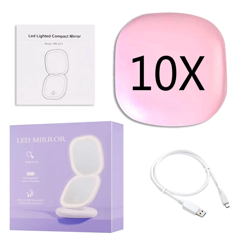 Mini LED Kosmetikspiegel 10x – Präzision & Perfektes Licht für Make-up | Cervora