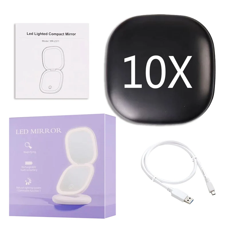 Mini LED Kosmetikspiegel 10x – Präzision & Perfektes Licht für Make-up | Cervora