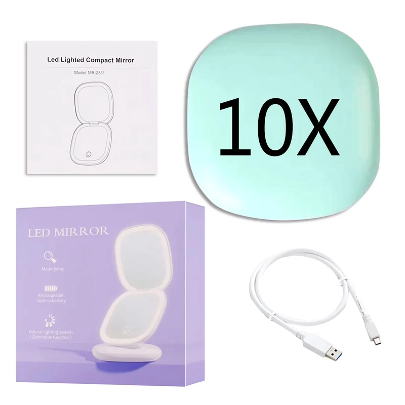 Mini LED Kosmetikspiegel 10x – Präzision & Perfektes Licht für Make-up | Cervora