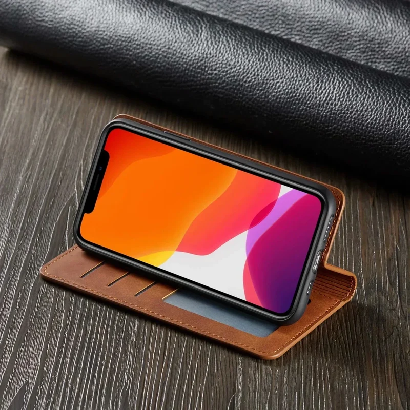Magnetische Leder iPhone Hülle mit Kartenfach – Stilvoller Schutz & Wallet-Funktion | Cervora