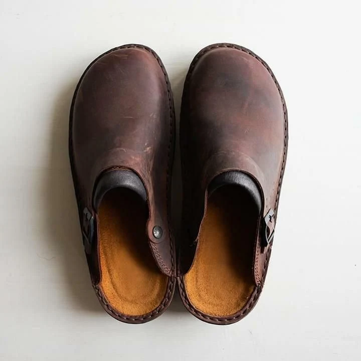 Herren-Lederclogs | Bequemer Slip-On mit Komfortsohle