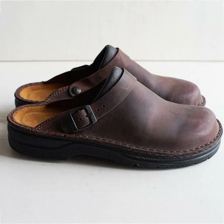 Herren-Lederclogs | Bequemer Slip-On mit Komfortsohle
