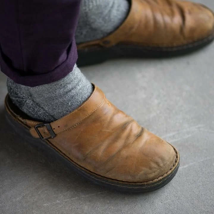 Herren-Lederclogs | Bequemer Slip-On mit Komfortsohle