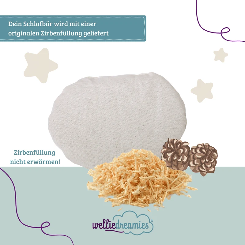 welliedreamies® Schlafbär mit Zirbenfüllung