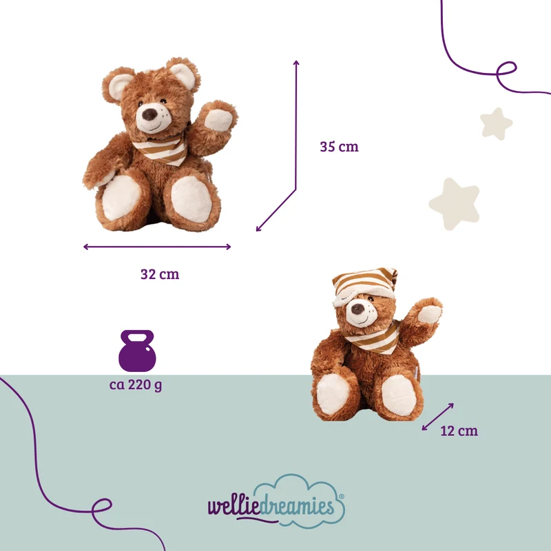 welliedreamies® Schlafbär mit Zirbenfüllung