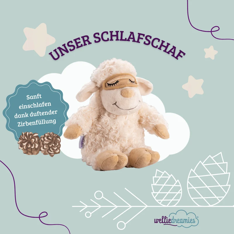 welliedreamies® Schlafschaf mit Zirbe / Arve Füllung
