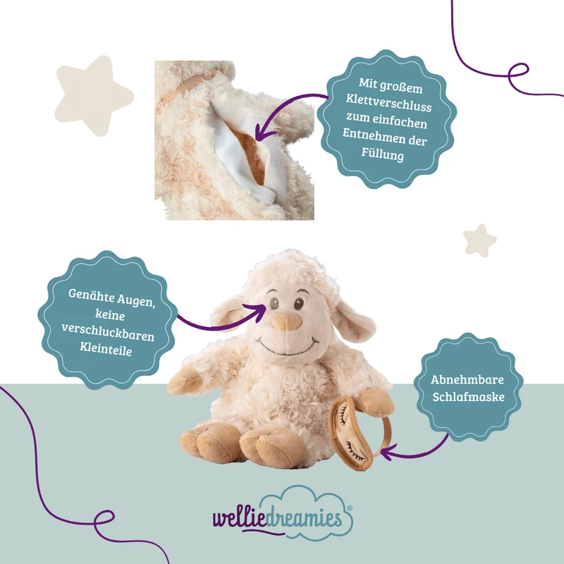 welliedreamies® Schlafschaf mit Zirbe / Arve Füllung
