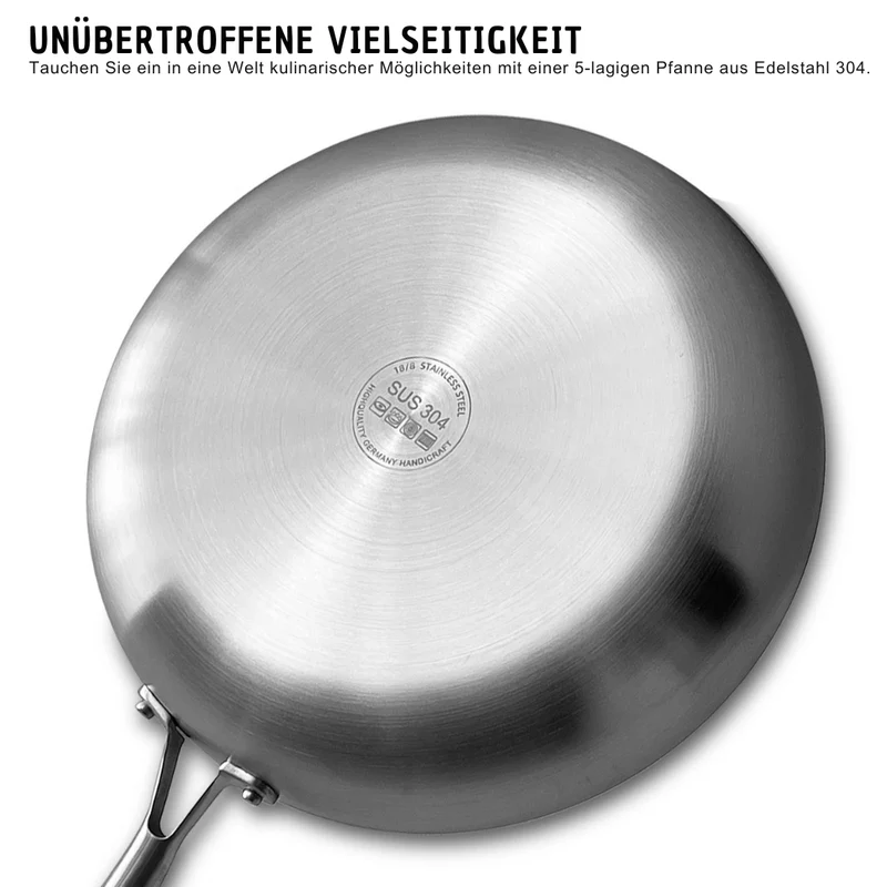 3-teiliges Edelstahl-Pfannen Set – PFAS-frei, Induktion & Langlebig | Cervora