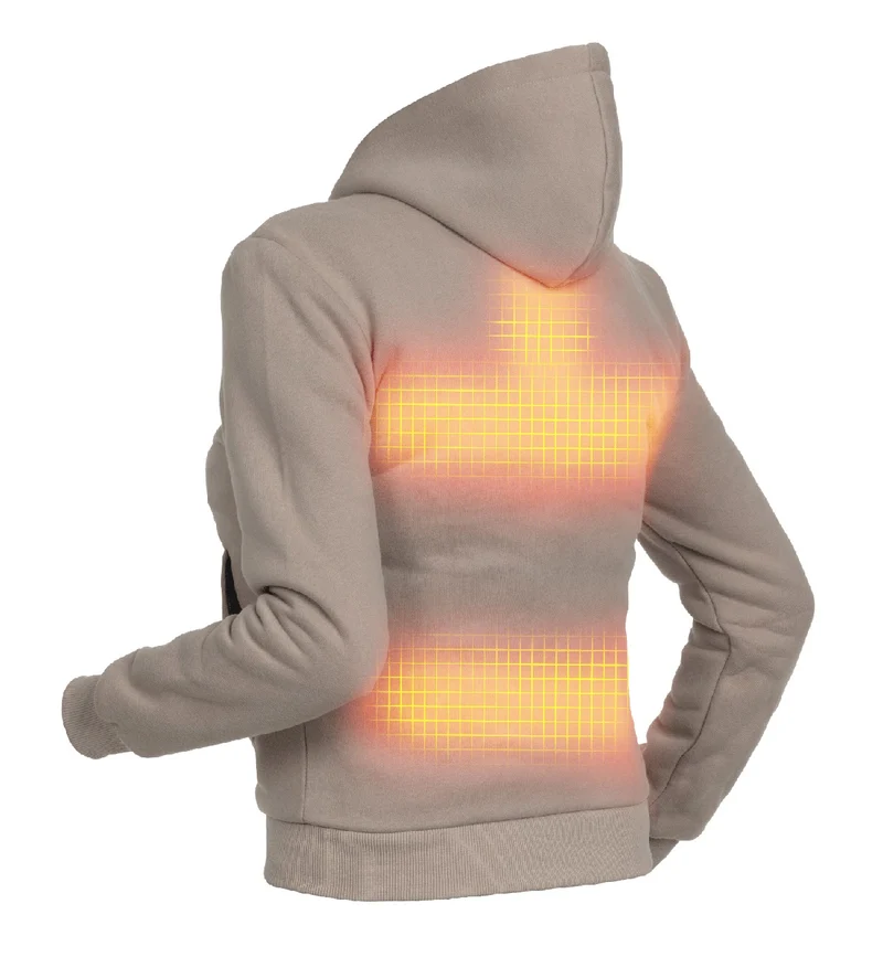 Women’s Heated Hoodie – Dual Heating - Beige