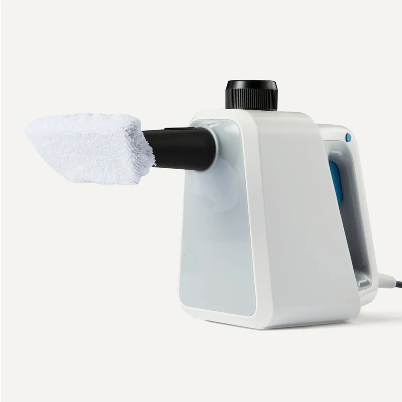 Handdampfreiniger, 1000W, 250-ml-Tank, 9 Zubehörteile, 3,6-m-Kabel, für Bad, Küche, Auto, Weiß