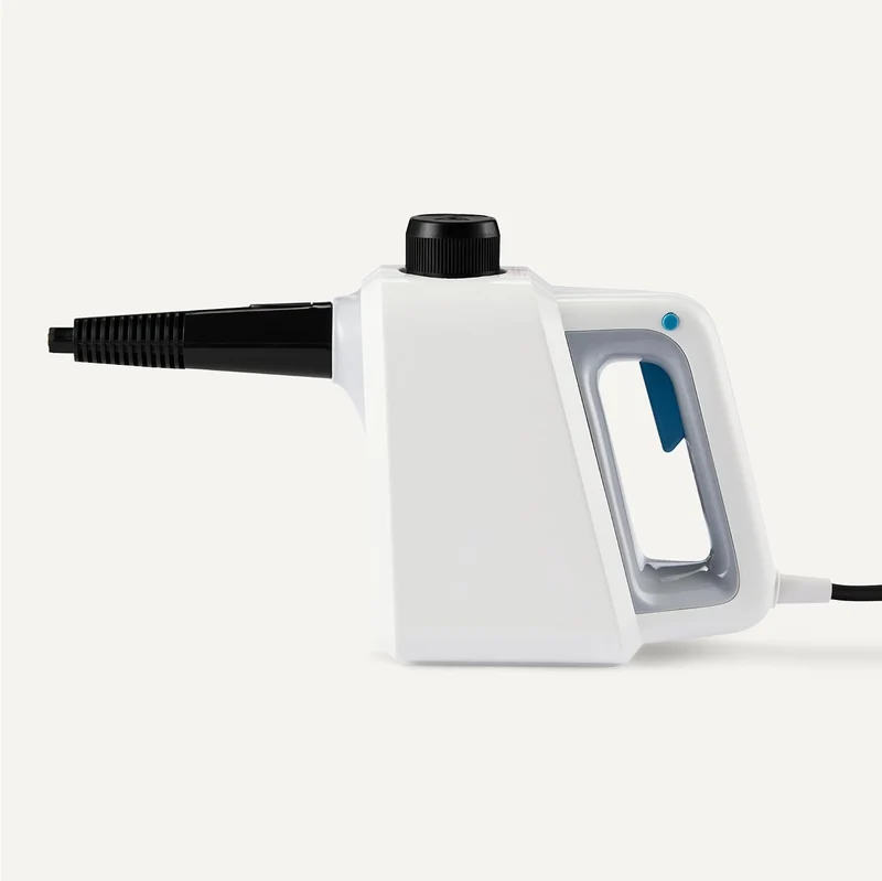 Handdampfreiniger, 1000W, 250-ml-Tank, 9 Zubehörteile, 3,6-m-Kabel, für Bad, Küche, Auto, Weiß