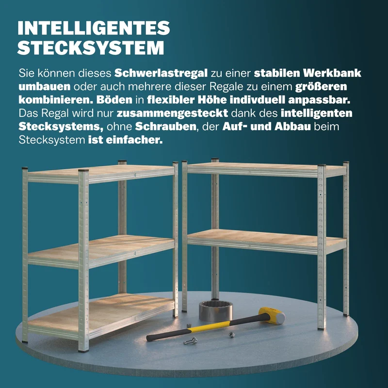2er Set Schwerlastregal 180x90x40cm