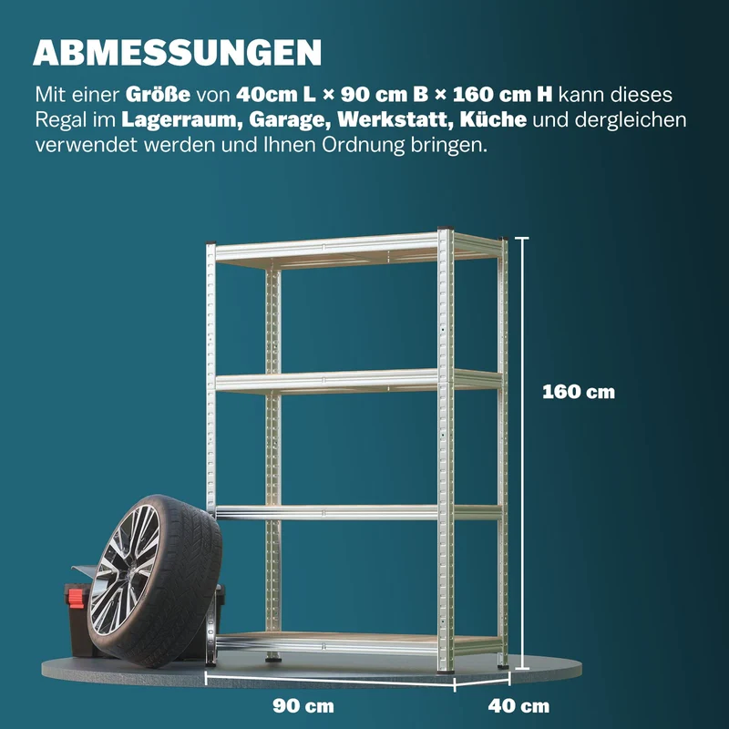 2er Set Schwerlastregal 180x90x40cm