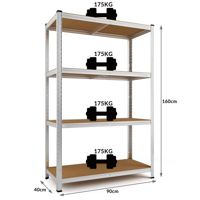 2er Set Schwerlastregal 180x90x40cm