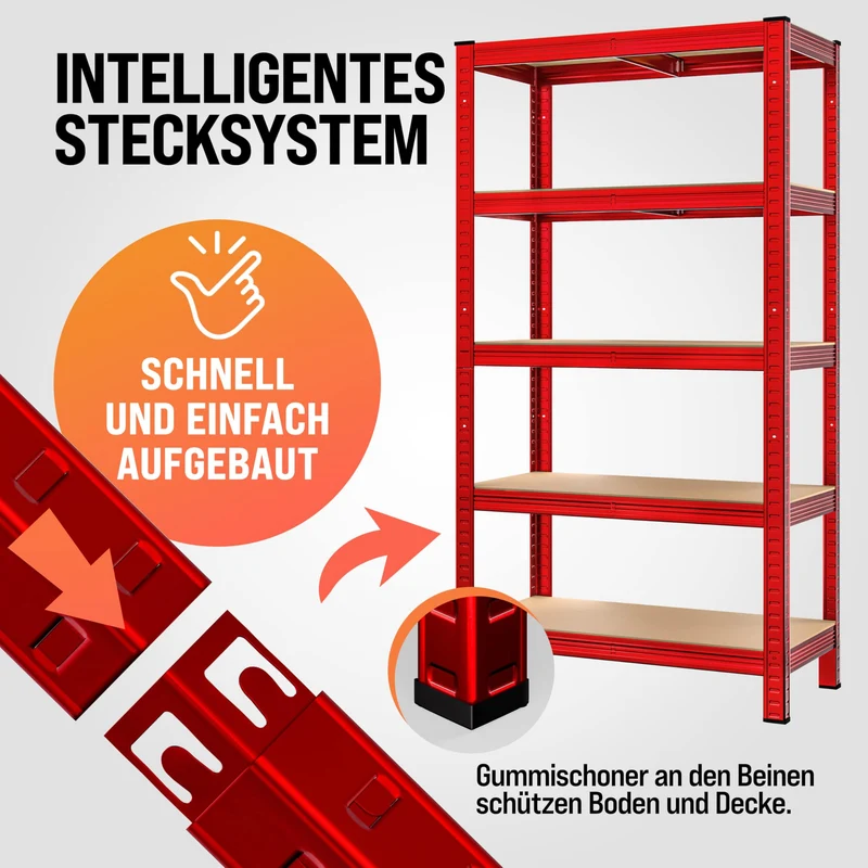 2er Set Schwerlastregal 180x90x40cm