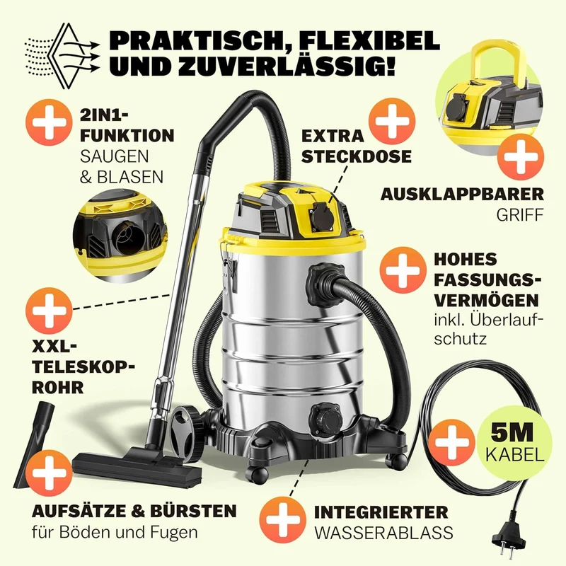 Nass Trockensauger 30L 2200W
