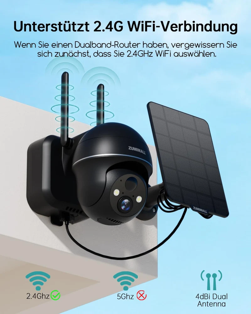 2K Solar Überwachungskamera Aussen